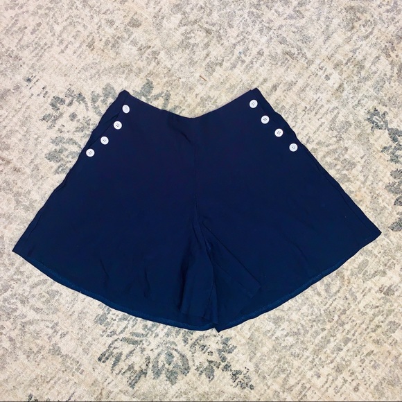 Voodoo Vixen Pants - VOODOO VIXEN Navy Blue Sailor Shorts Size S